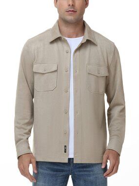 Frye Men's Twill Faux Suede Button-Up Shirt